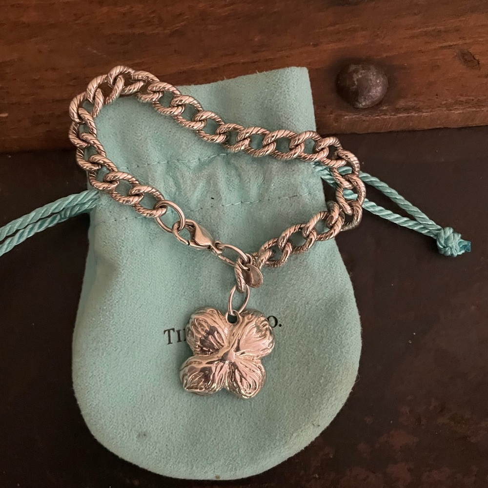 Vintage retired 80’s Tiffany & Co. Dogwood bracelet Sterling silver EVC~